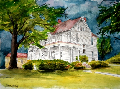 407x302 Watercolor House Paintings And Drawings - Watercolor House Painting