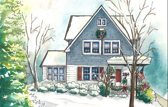 570x363 Watercolor House Portraits - Watercolor House Painting