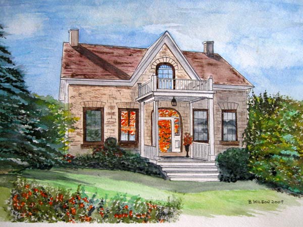 600x450 Buildings, Cottages, Heritage Homes, House Paintings In - Watercolor House Painting