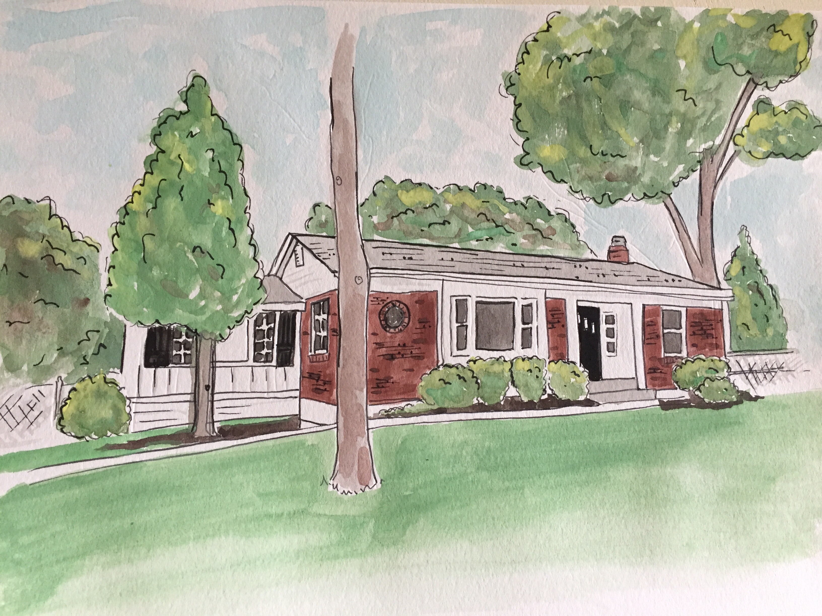 3264x2448 House Painting - Watercolor House Painting