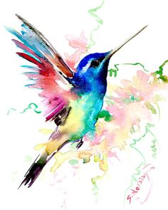 236x295 Hummingbird Art Original Watercolor Painting 8 X By Originalonly - Watercolor Hummingbird