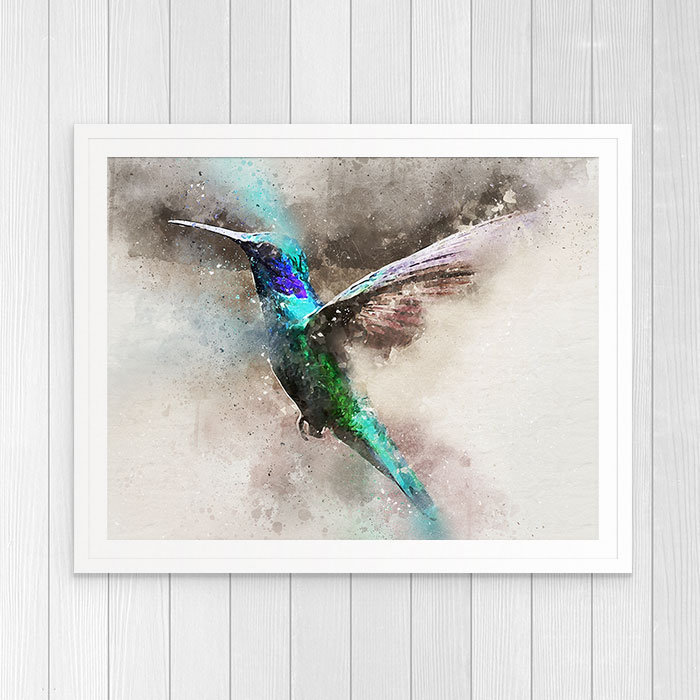 700x700 Watercolor Hummingbird Wall Art - Watercolor Hummingbird