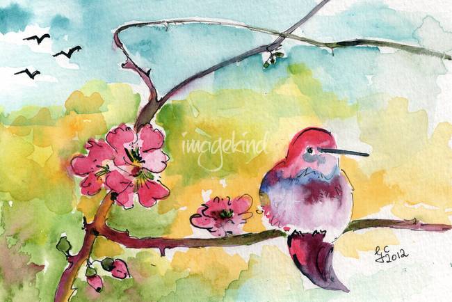 650x434 Stunning Hummingbird Watercolor Painting Reproductions For Sale - Watercolor Hummingbird Art