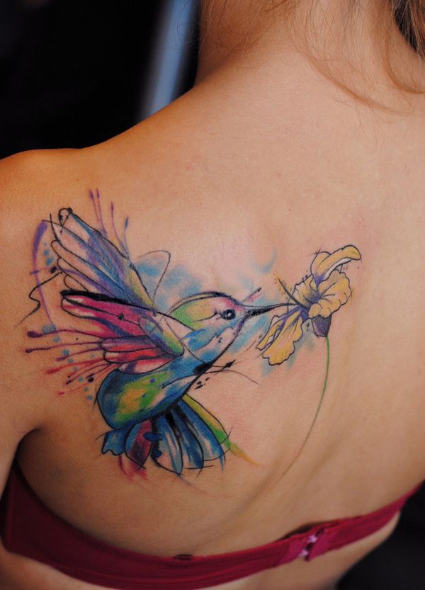 600x833 55 Amazing Hummingbird Tattoo Designs Bird Tattoos - Watercolor Hummingbird Tattoo