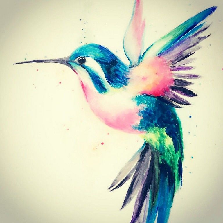768x768 Wonderful Watercolor Hummingbird Tattoo Ideas Tattoos For - Watercolor Hummingbird Tattoo