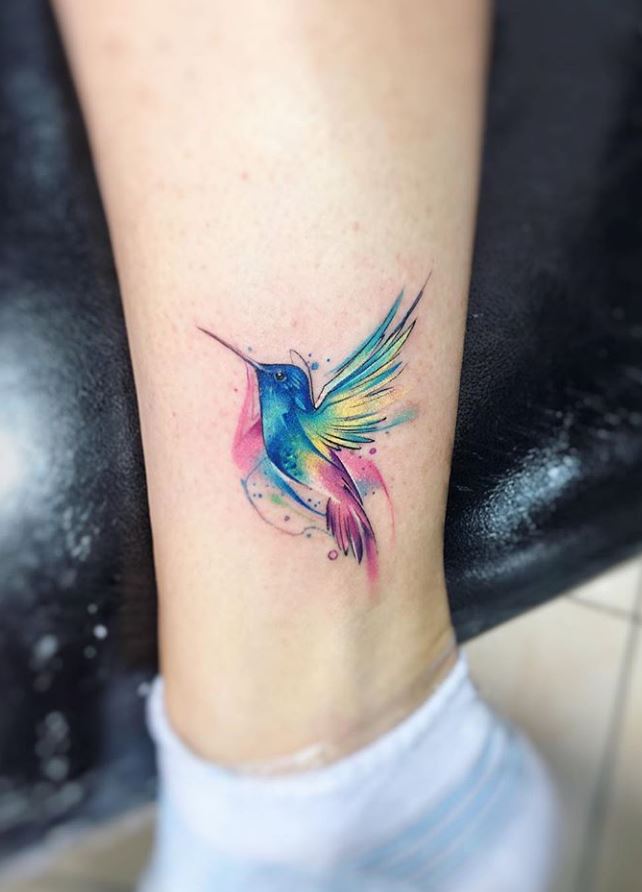 642x892 Watercolor Hummingbird Tattoo - Watercolor Hummingbird Tattoo