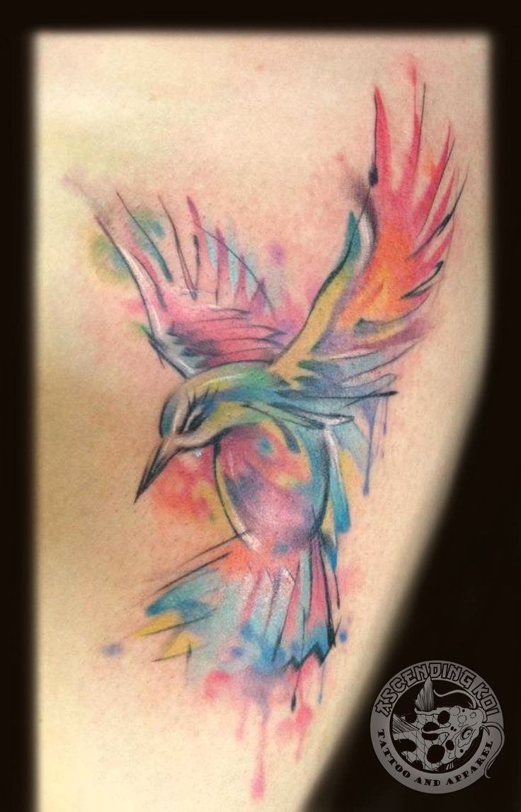 736x1147 Watercolor Tattoo - Watercolor Hummingbird Tattoo