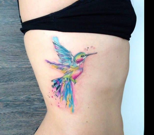 627x551 48 Greatest Hummingbird Tattoos Of All Time Body Art Tats - Watercolor Hummingbird Tattoo