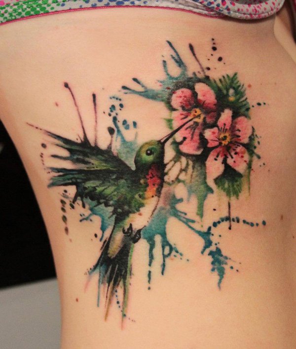 600x709 55 Amazing Hummingbird Tattoo Designs Art And Design - Watercolor Hummingbird Tattoo