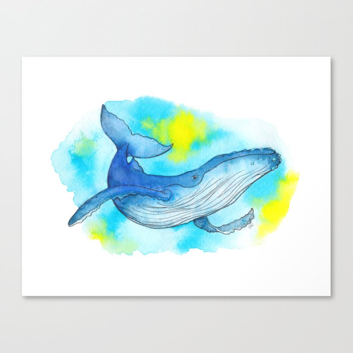 700x700 Humpback Whale Watercolor Canvas Print By Imagodeinurserydecor - Watercolor Humpback Whale