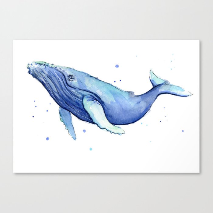 700x700 Humpback Whale Watercolor Canvas Print By Olechka Society6 - Watercolor Humpback Whale