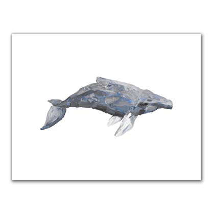 425x425 Jetty Home Watercolor Humpback Whale Art Print, 8 X - Watercolor Humpback Whale