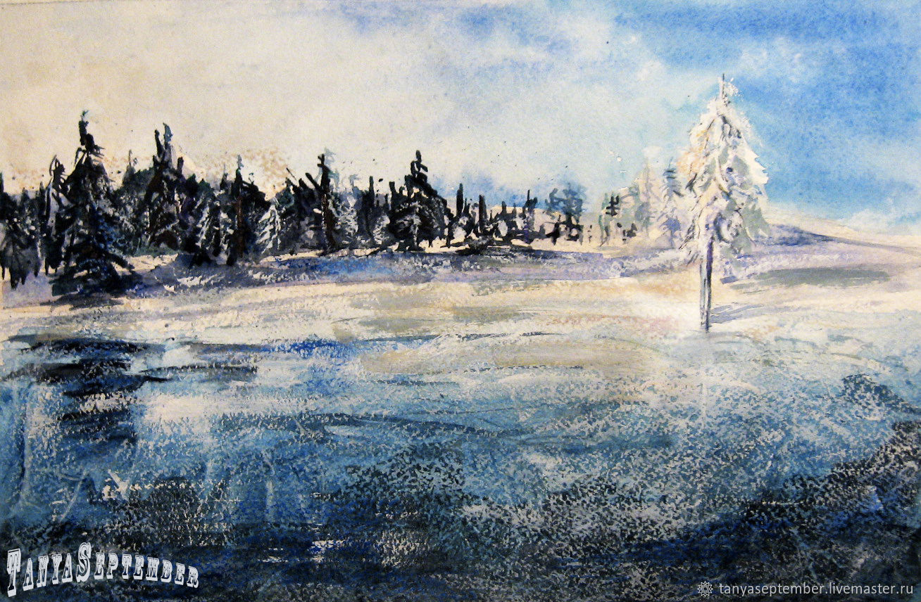 1308x856 Painting Watercolor Ice Desert Shop Online On Livemaster With - Watercolor Ice