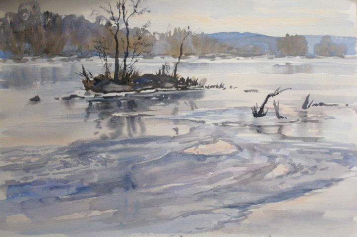 720x479 Watercolor Painting Demonstration - Watercolor Ice