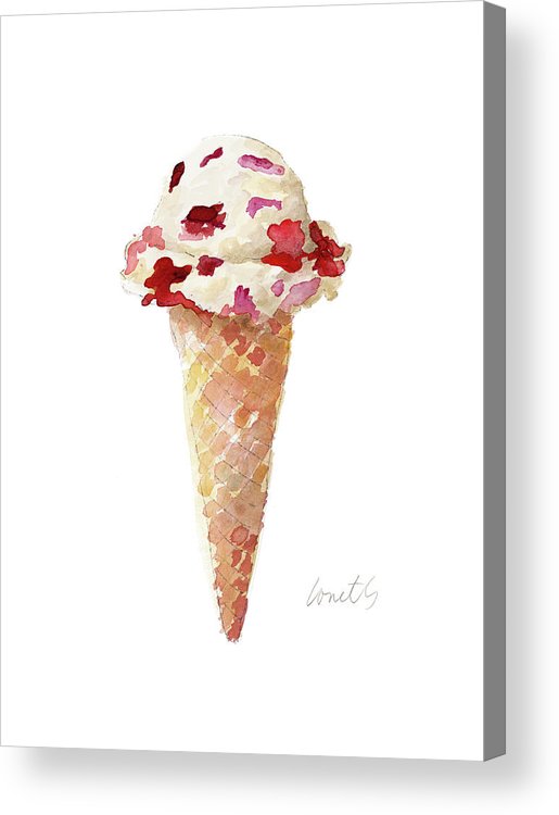 515x750 Watercolor Ice Cream Cone Ii Acrylic Print By Lanie Loreth - Watercolor Ice Cream Cone