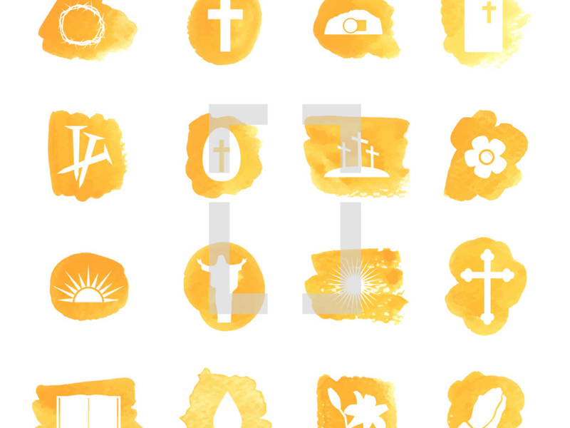 800x600 Vector Watercolor Easter Icons By Sync - Watercolor Icons
