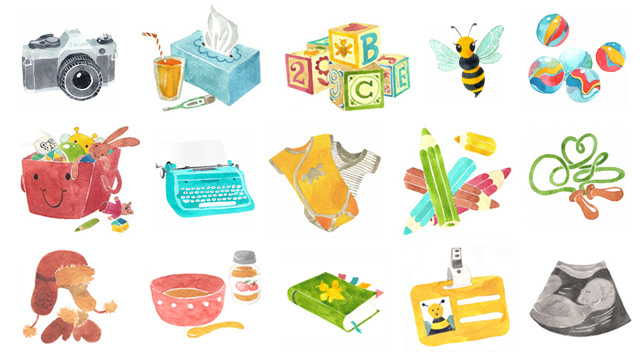 640x362 Watercolor Icons For Hellobee Oana Befort - Watercolor Icons