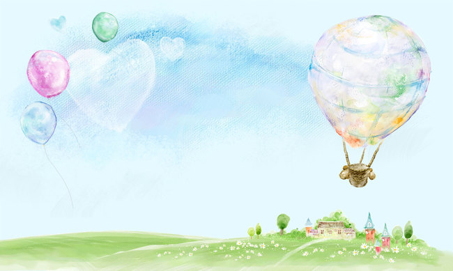 650x389 Watercolor Illusion, Balloon, Childrens Paradise, Poster - Watercolor Illusion