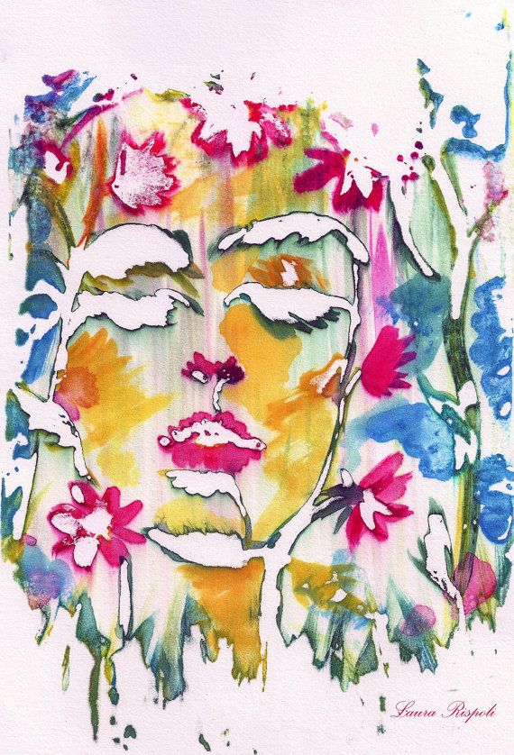 570x838 Flower Face - Watercolor Illusion