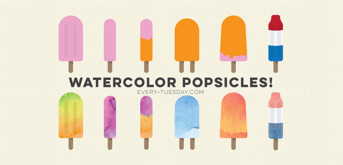 1200x580 How To Create A Watercolor Popsicle In Illustrator - Watercolor Illustrator