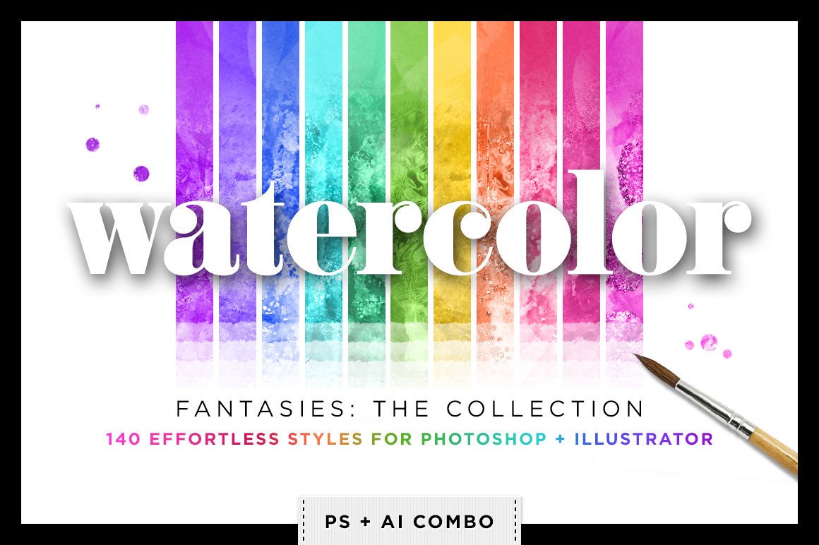 1160x772 Watercolor Fantasies Combo For Photoshop Amp Illustrator - Watercolor Illustrator