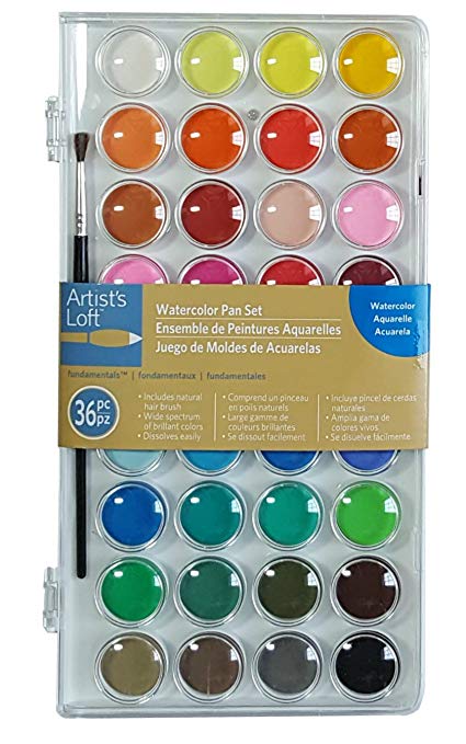 425x679 Artists Loft Fundamentals Watercolor Pan Set, 36 Colors - Watercolor Images