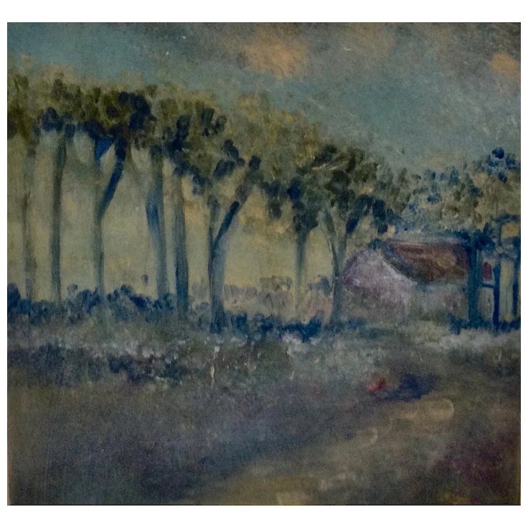 740x740 Impressionist Landscape Watercolor Painting Tree Lined Path To - Watercolor Impressionist Landscape