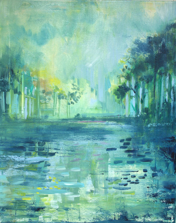 570x725 Light And Water - Watercolor Impressionist Landscape