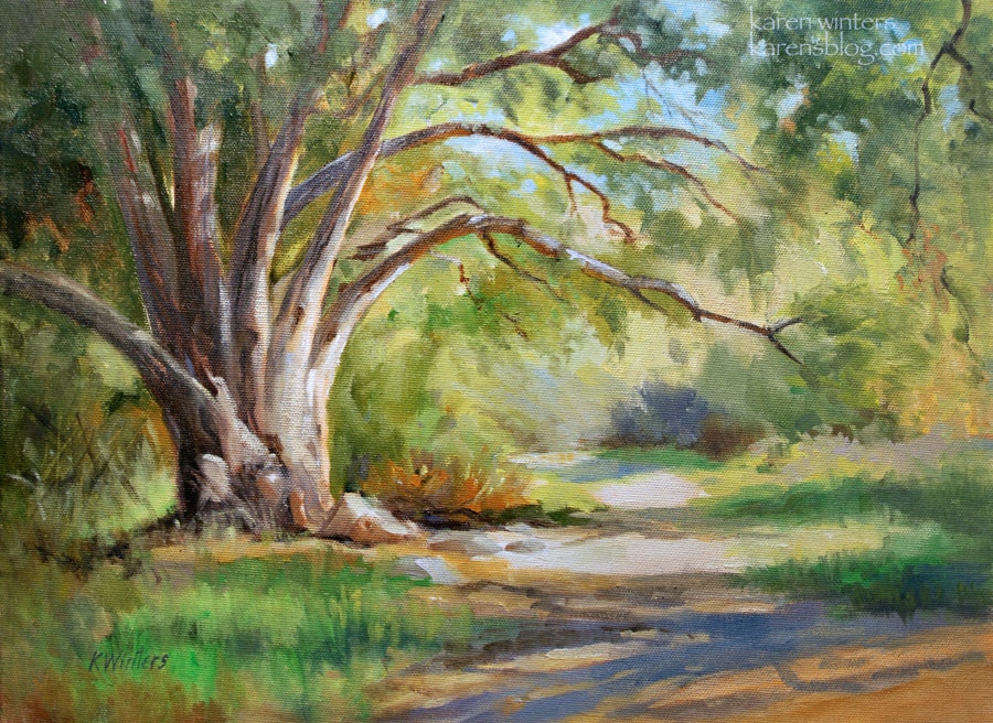 900x656 Way Of The Oak - Watercolor Impressionist Landscape