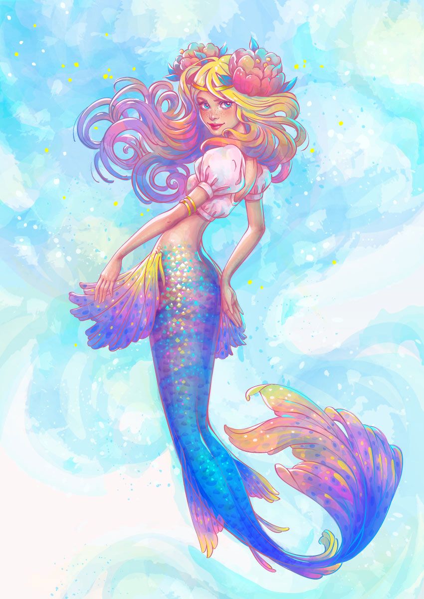850x1200 How To Create A Watercolor Mermaid Illustration In Adobe - Watercolor In Adobe Illustrator