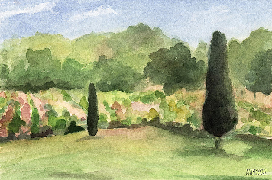 900x596 Vineyard In Provence Watercolor Paintings Of France Painting By - Watercolor In French