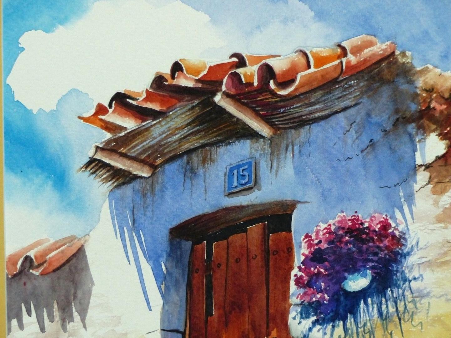 1440x1080 Spanish House - Watercolor In Spanish