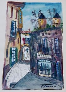 214x300 Bodega Bar Rare Spanish South American Art Watercolor Painting - Watercolor In Spanish