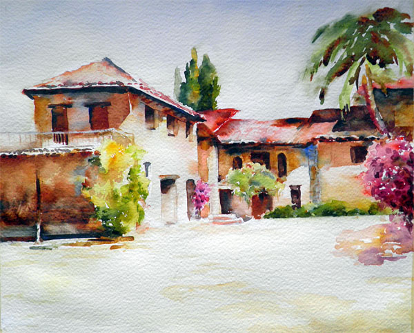 600x483 Spanish Villa - Watercolor In Spanish