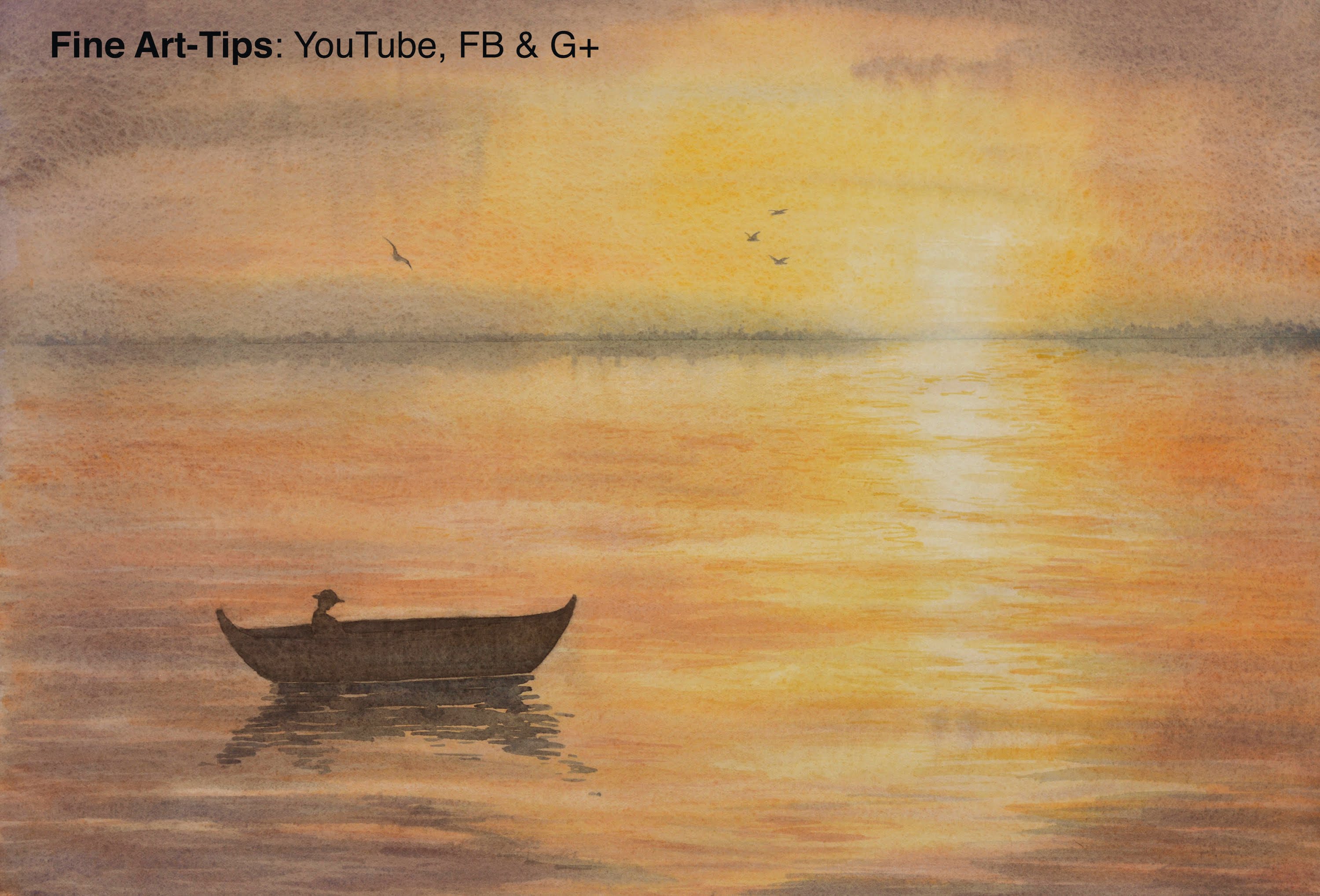 3000x2036 How To Paint A Waterscape Sunset In Watercolor - Watercolor In Water