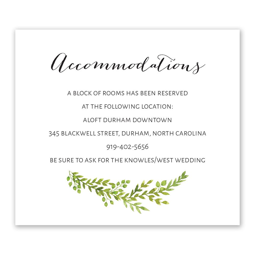1000x1000 Watercolor Greenery Information Card Invitations By Dawn - Watercolor Information