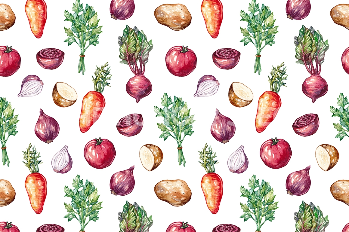 1160x772 Beetroot Soup Watercolor Ingredients By Olga Olmix - Watercolor Ingredients