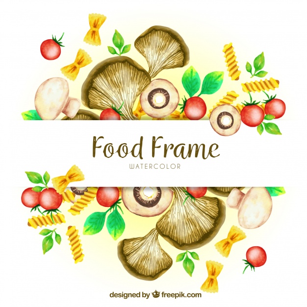 626x626 Watercolor Frame With Ingredients For Pasta Vector Free Download - Watercolor Ingredients