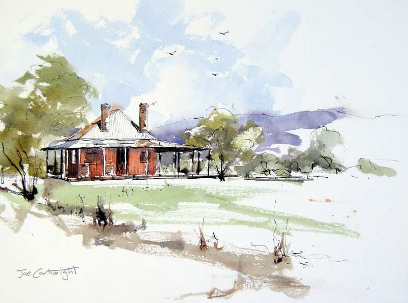 800x595 Gallery Pen, Ink And Wash Paintings Of Joe Cartwright - Watercolor Ink