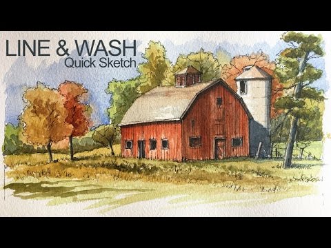 480x360 Line And Wash Lesson - Watercolor Ink Pen