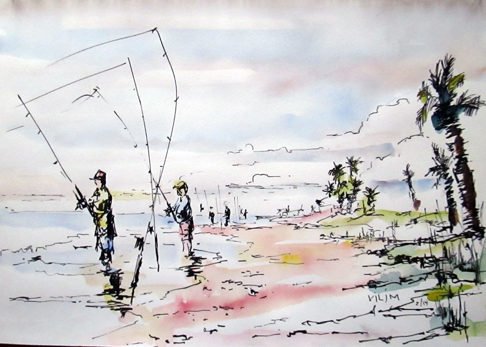 1000x714 Watercolor Ron Vilim - Watercolor Ink Pen