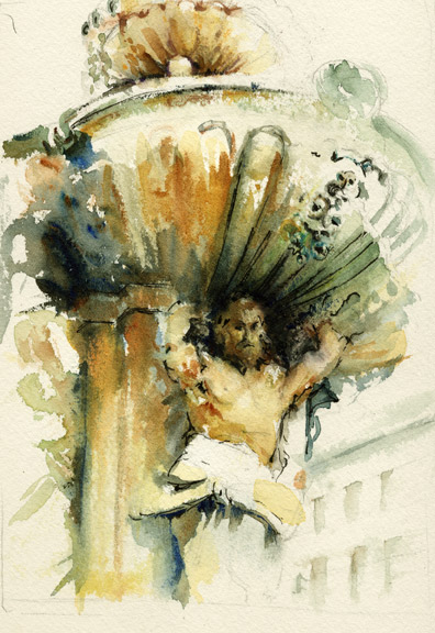 396x576 Fountain Watercolor And Pen And Ink - Watercolor Ink Pen