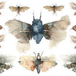 260x260 Watercolour Bees, Bugs, Butterflies And Moths - Watercolor Insects