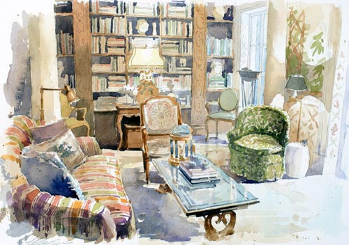 500x352 Welcome To The Ww Studio . - Watercolor Interior