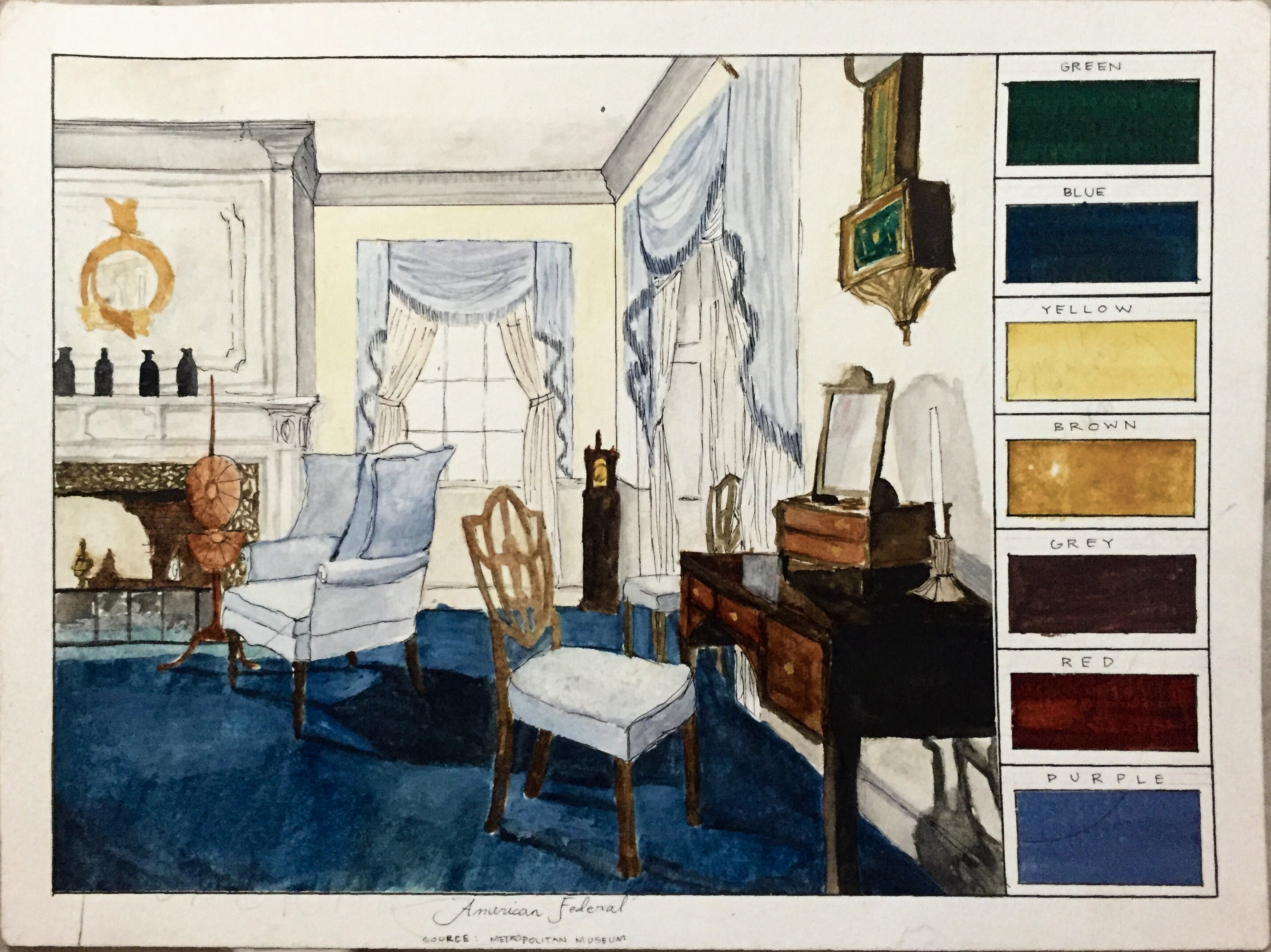2859x2142 History Of Interior Design Plates Oh My Darling, Clementine. - Watercolor Interior Design