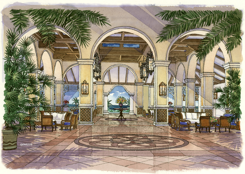844x600 Architectural Illustrations By Genesis Studios Digital Amp Watercolor - Watercolor Interior Design