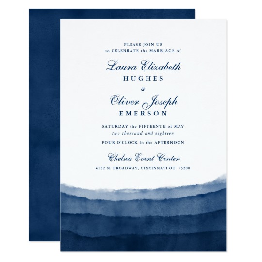 540x540 Indigo Blue Watercolor Wedding Invitations - Watercolor Invitations