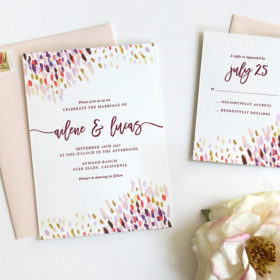 280x280 Modern Rose Wedding Invitations - Watercolor Invitations
