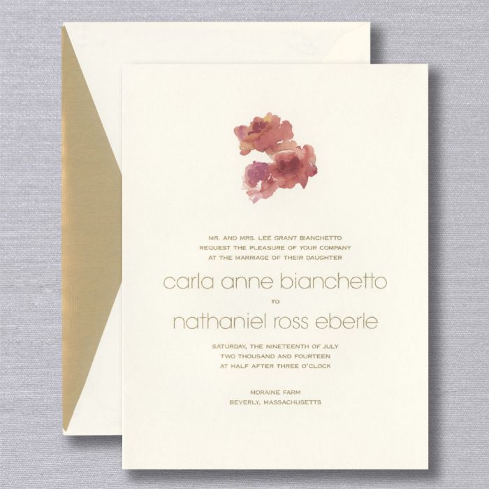 700x700 Watercolor Floral Ecru Wedding Invitations Crane Stationery - Watercolor Invitations