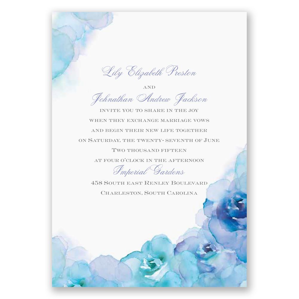 1000x1000 Watercolor Roses Invitation Invitations By Dawn - Watercolor Invitations